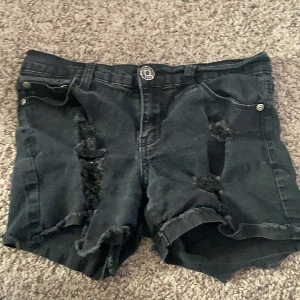 Black jean shorts